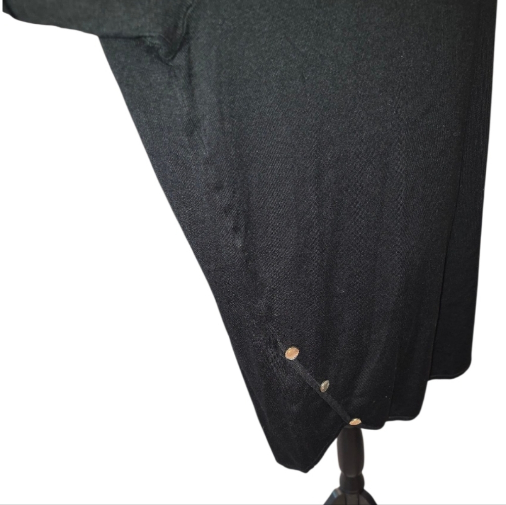 Jones New York Black Button Detail Tunic Length V-Neck Sweater Plus Size 2X New - Picture 2 of 7